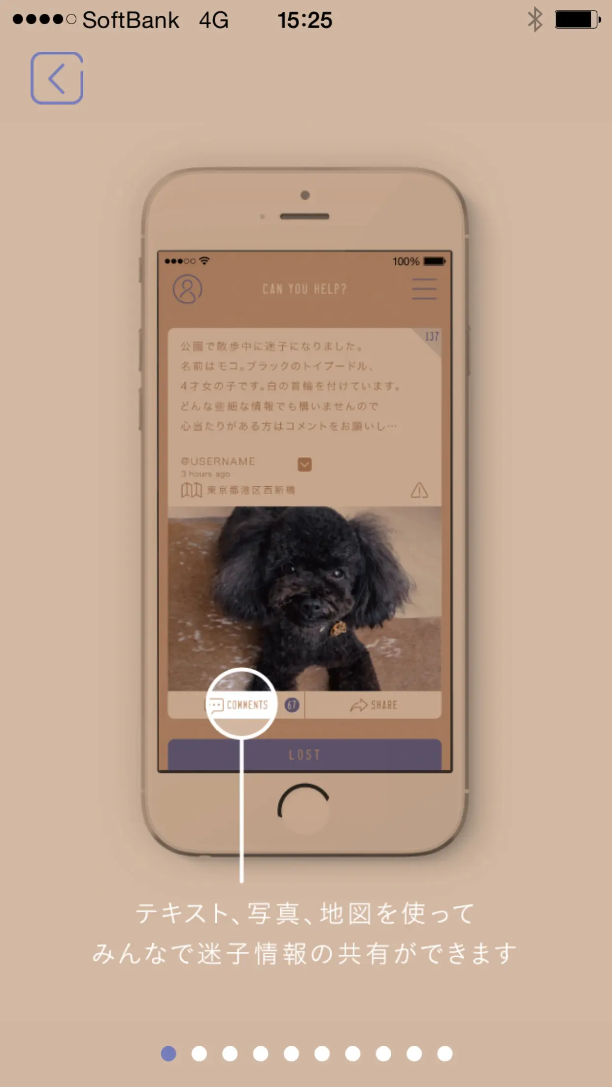 半径６km以内の迷子犬を救おう 迷子犬を発見するiphoneアプリ Findog リリース 面白法人カヤック