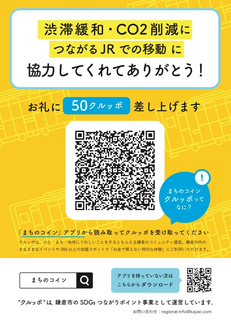 鎌倉市内の全21駅が「まちのコイン クルッポ」のスポットになりました